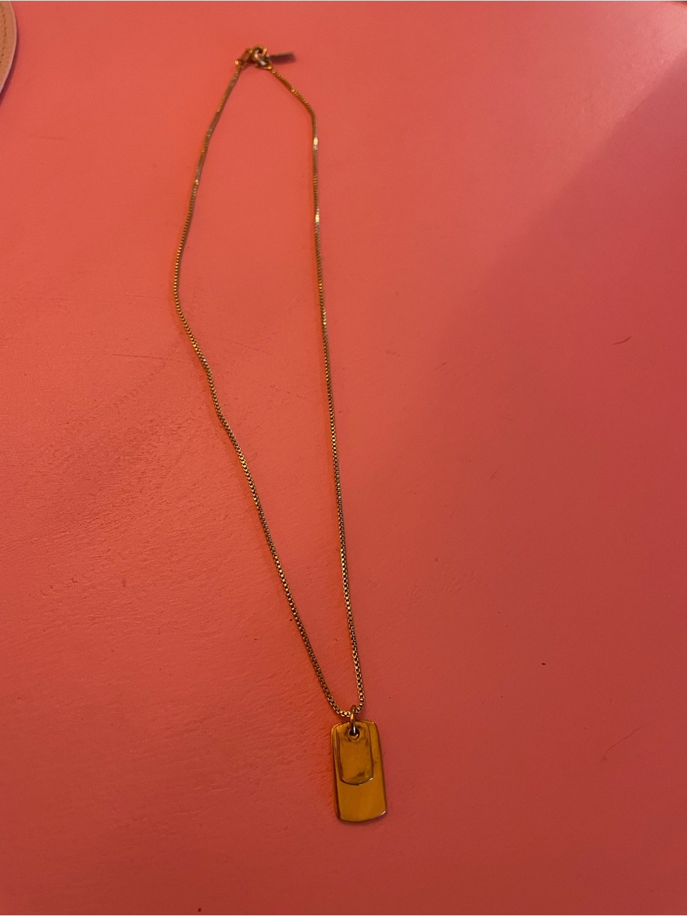 Gold Dog Tag Pendant Necklace - Women Jewelry